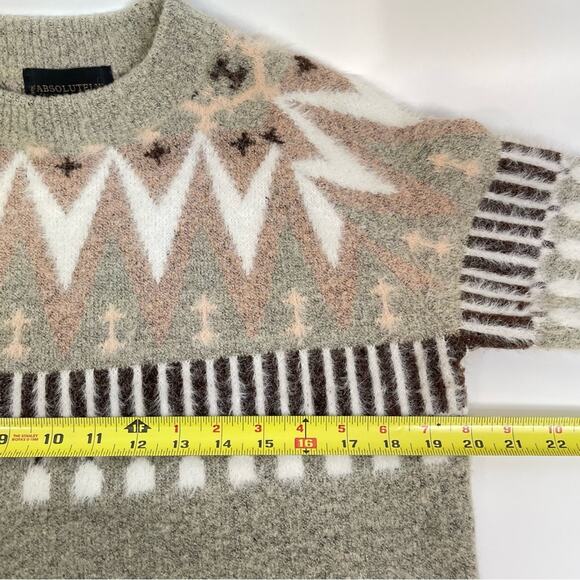 Absolutely Creative Worldwide Fair Isle Sweater Small Mohair Wool Crewneck - Picture 3 of 9